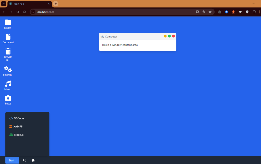 تصميم واجهه windows 11 باستخدام React